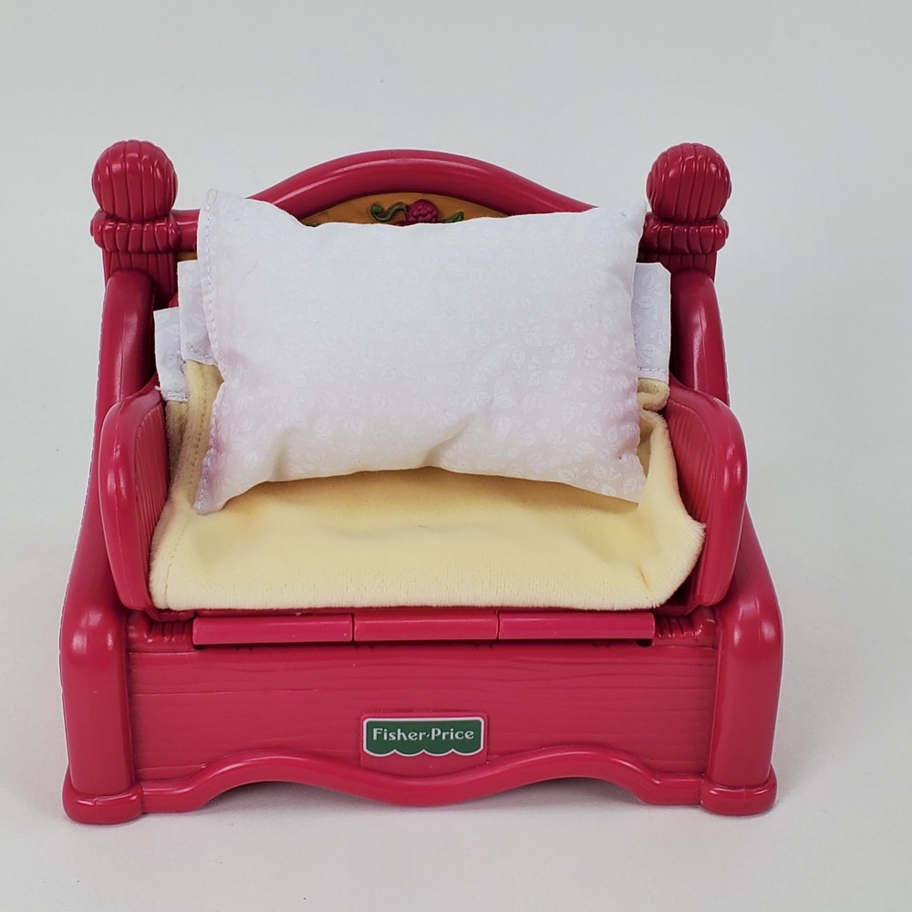 Fisher-Price Loving Family Pink‎ Daybed Trundle Bed Dollhouse Furniture Berry